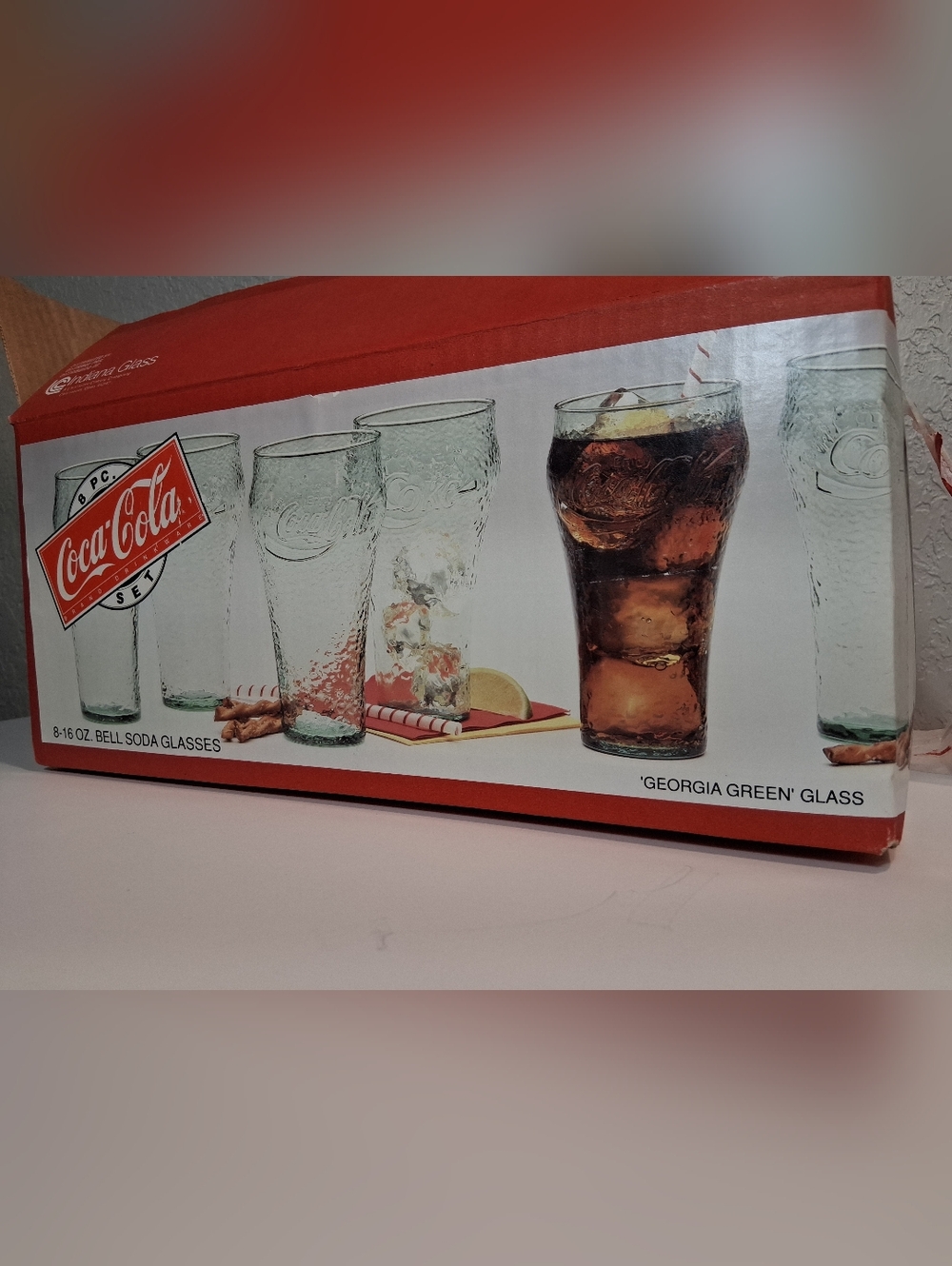 Vintage Coca-Cola | Georgia Green | Bell Soda Glass Set of 8 Retro - Picture 10 of 11